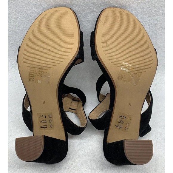 Madewell Sandal Shoes Womens Size 9 Strappy Black Suede Heels Party Church AE243 - Picture 6 of 15